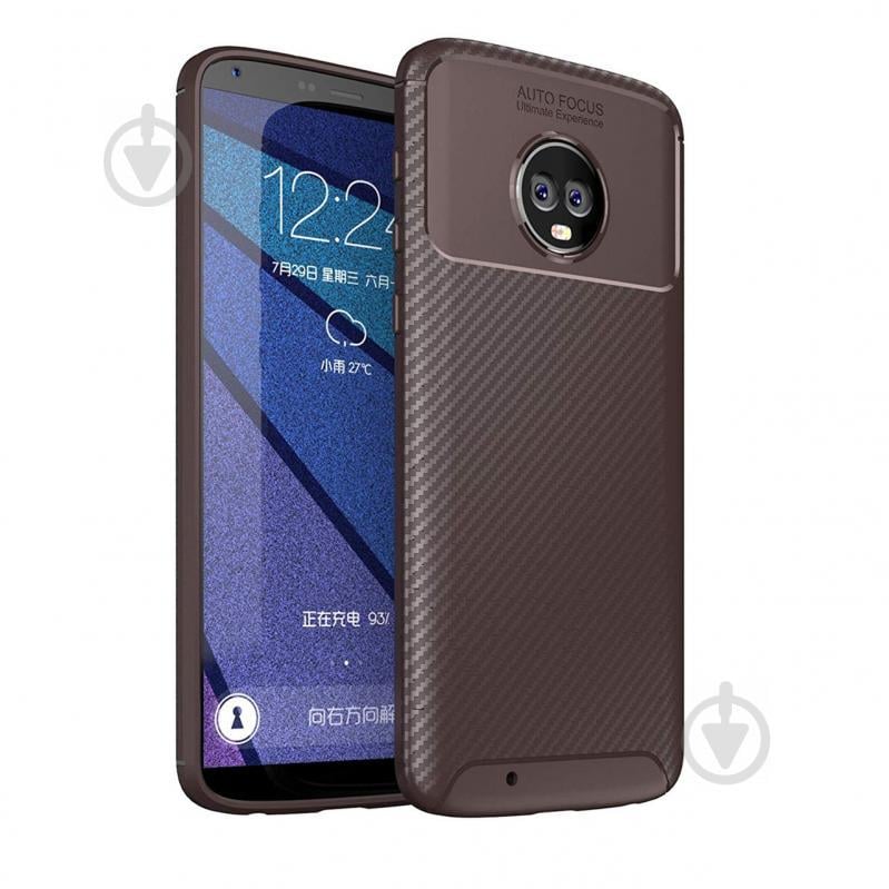 Чохол Carbon Case Motorola G6 Коричневий (hub_hjgR93271)