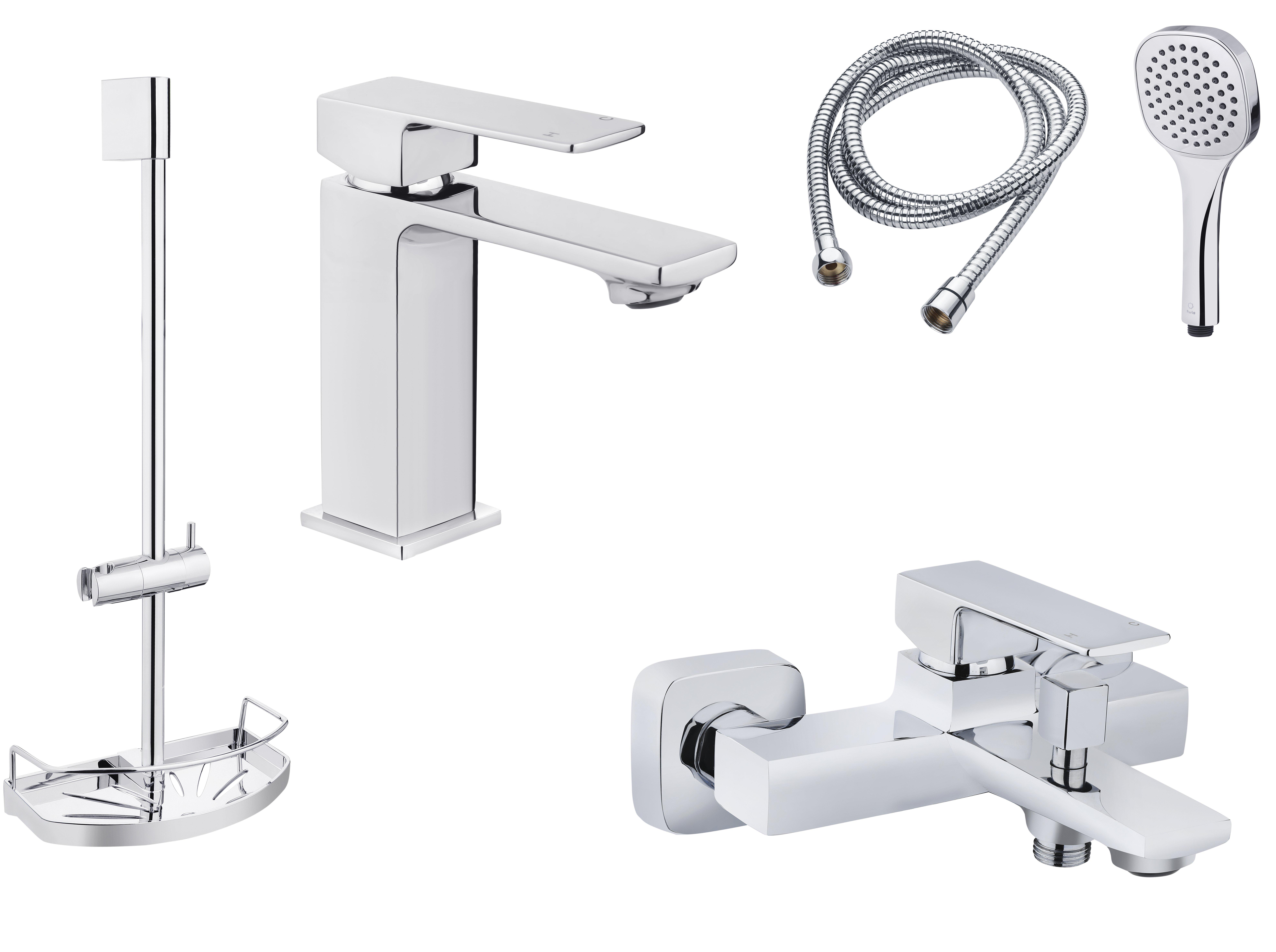 Набор смесителей Perla ROBIN 106204-С (PBZ6203+PBZ6204+PSF1002+PSF2003)