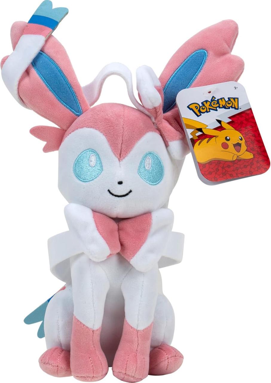 Мягкая игрушка покемон Сильвеон Jazwares Pokémon Sylveon PKW3450 20 см Розово-голубой (SKU-265)