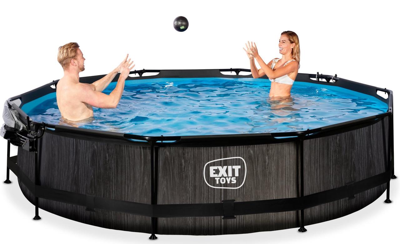 Бассейн круглый каркасный с куполом Exit Toys 360х76 см Черное дерево - фото 6 Бассейн круглый каркасный с куполом Exit Toys 360х76 см Черное дерево - фото 6
