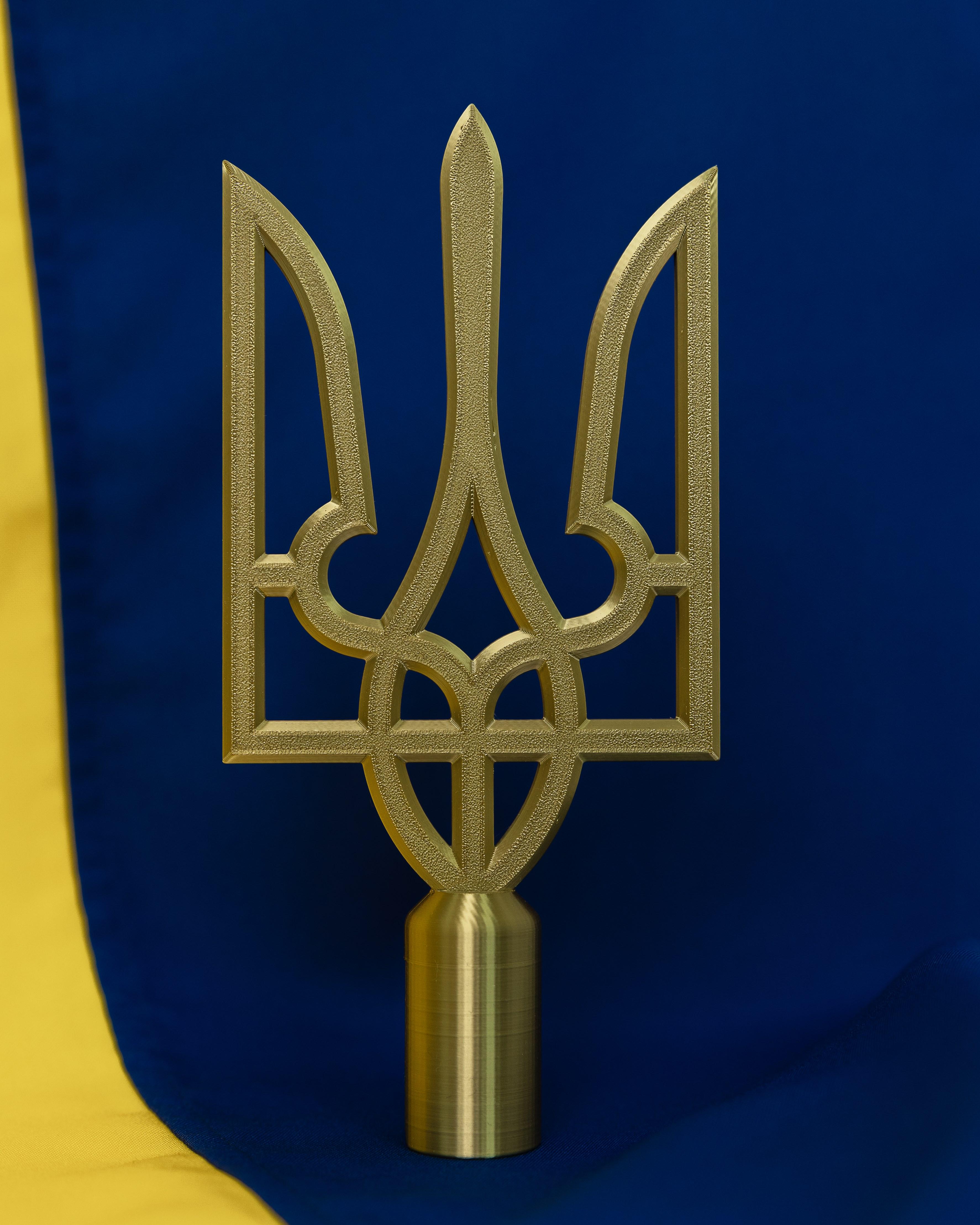 Наконечник Трезубец на флаг с прорезью Бронзовый (0002402)