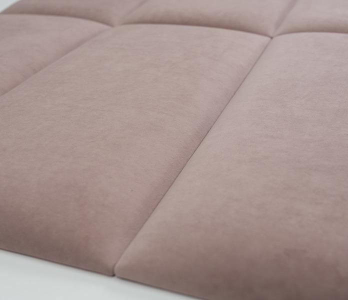 Стінова панель самоклеюча м'яка Soft Pan велюр 30х90х3,7 см матовий Пудровий (309002) - фото 2
