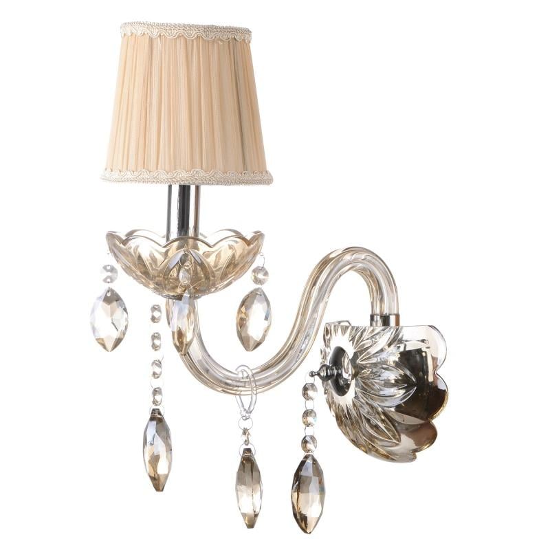 Бра настенное накладное Brille BCL-453W/1 E14 хрустальное классическое с абажуром