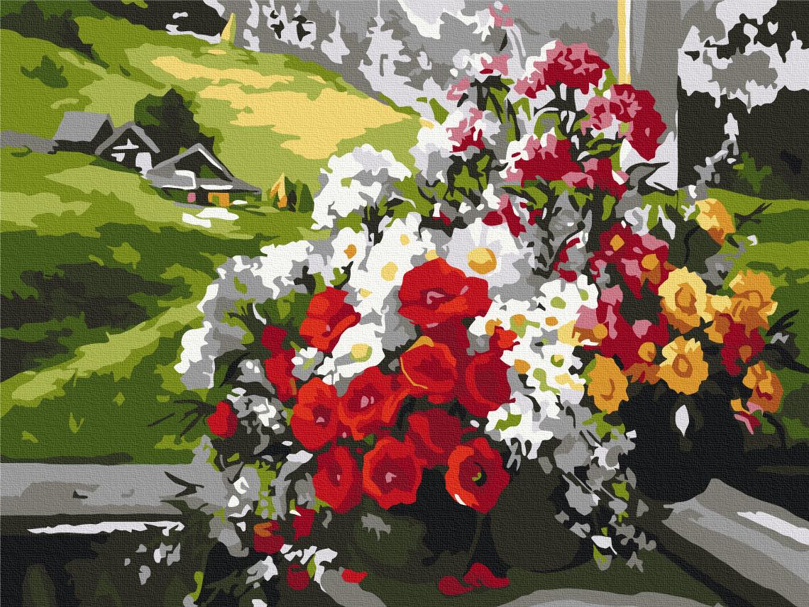 Картина за номерами Brushme Букети на вікні 30x40 см (RBS9500)