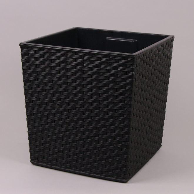 Горшок пластмассовый Flora JUKA RATTAN с вкладом 25х25 см Черный (80920)