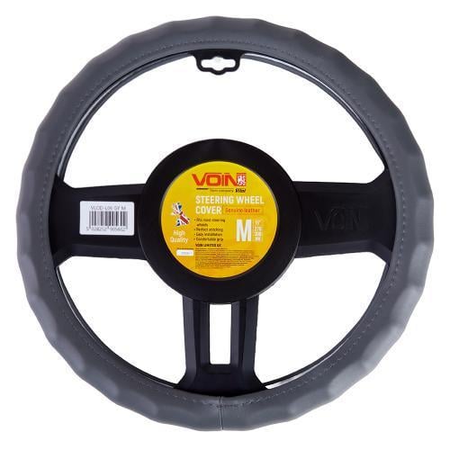 Чехол для руля VLOD-L06 GY M БО один шов кожа Серый (2569639607)
