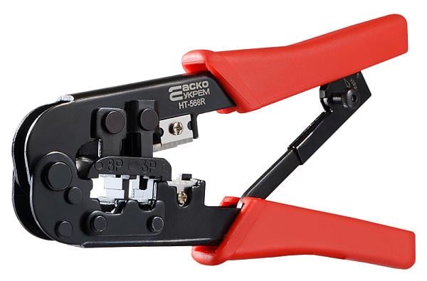 Кримпер АСКО-УКРЕМ HT-568R для обжима 6Р4С/RJ-11/6Р6С/RJ-12/8Р8С/RJ-45 коннекторов (A0170010024)