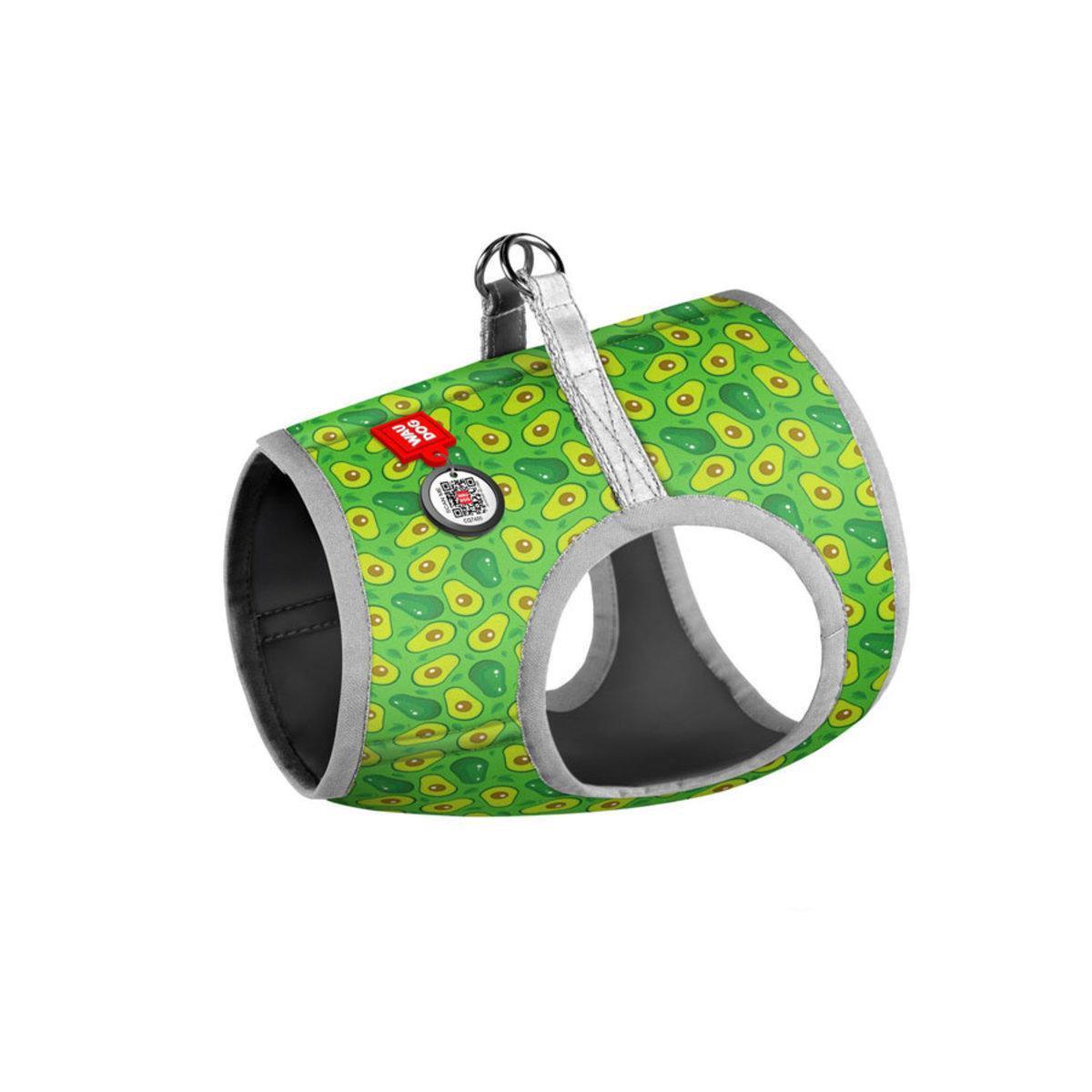 Шлея для собак м'яка Waudog Clothes Авокадо з QR паспортом XS1 24-27 см х 18-20 см (2945 Col)