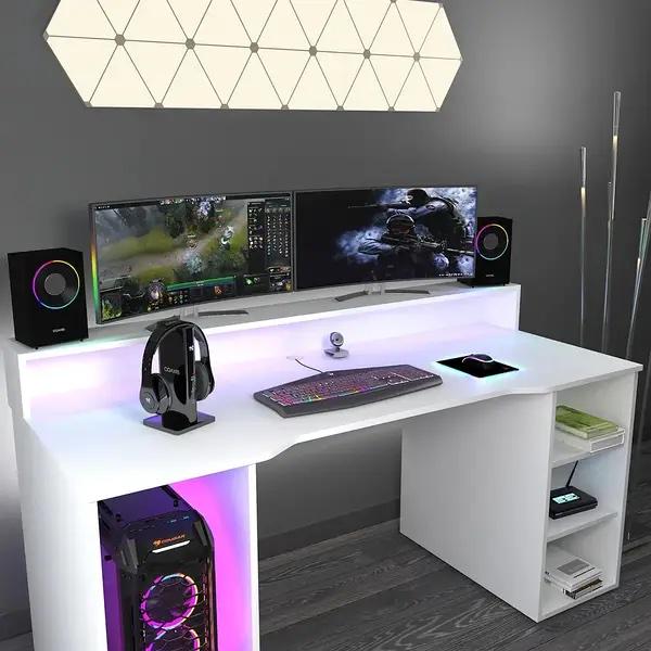 Компьютерный стол Mebellini Маршал Classic 1200х710/860х600 мм Белый (арт.SKEP1000-008) - фото 6 Компьютерный стол Mebellini Маршал Classic 1200х710/860х600 мм Белый (арт.SKEP1000-008) - фото 6