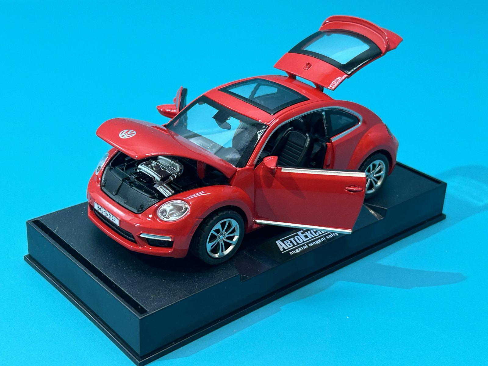 Машинка Union Group Авто Експерт Volkswagen Beatle 1:32 метал світло/звук відчиняються двері/капот/багажник Червоний (12012) - фото 4