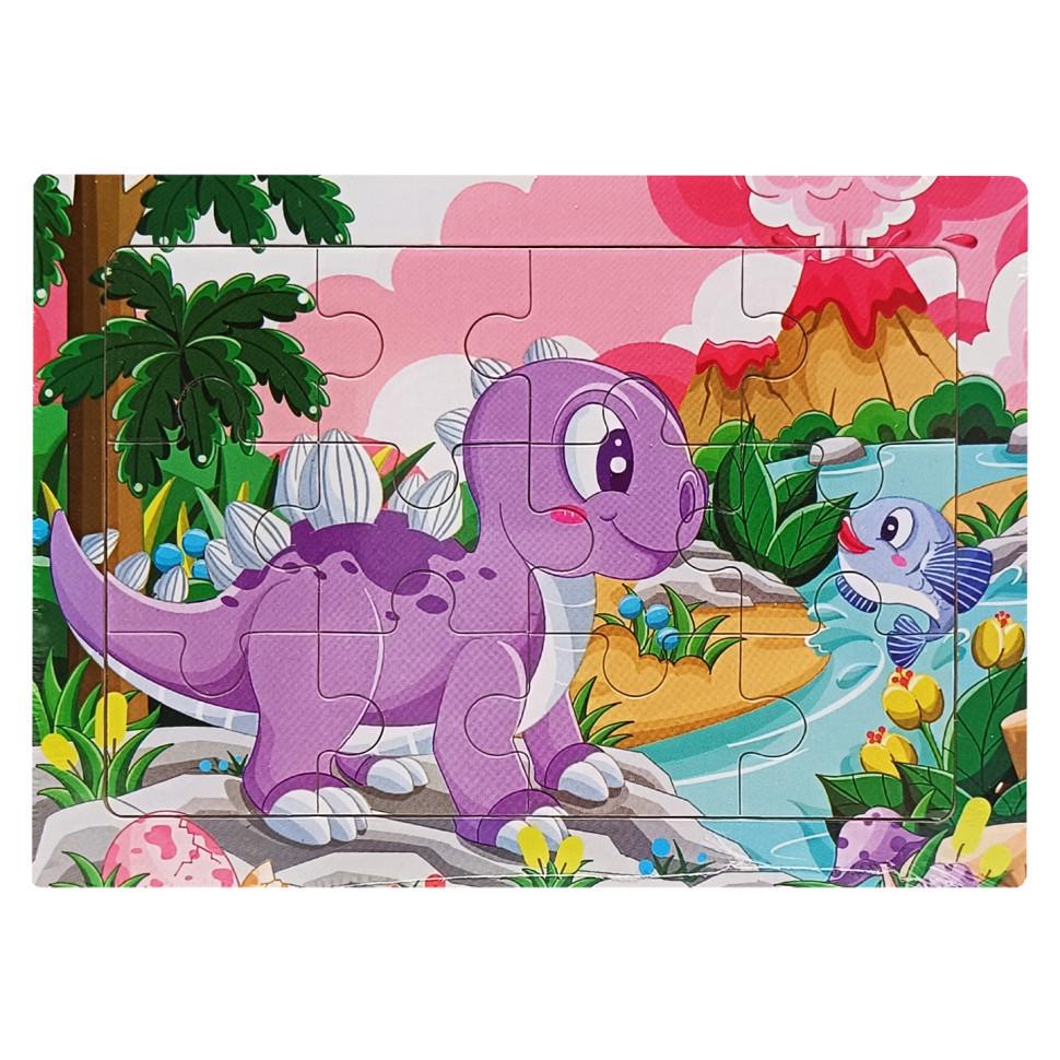 Пазл-вкладиш дерев'яний дитячий Динозавр з рибкою MD 1343-9 12 ел. (RLT52763) Пазл-вкладиш дерев'яний дитячий Динозавр з рибкою MD 1343-9 12 ел. (RLT52763)