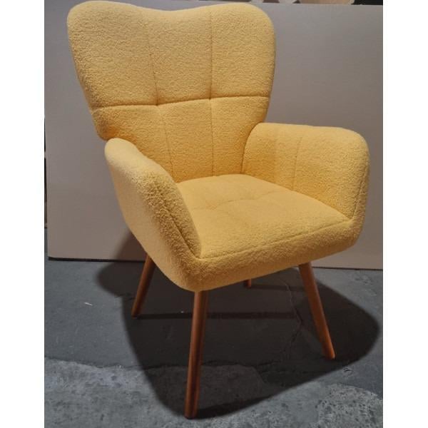 Крісло м'яке Флор тканина букле Жовтий - фото 6 Крісло м'яке Флор тканина букле Жовтий - фото 6