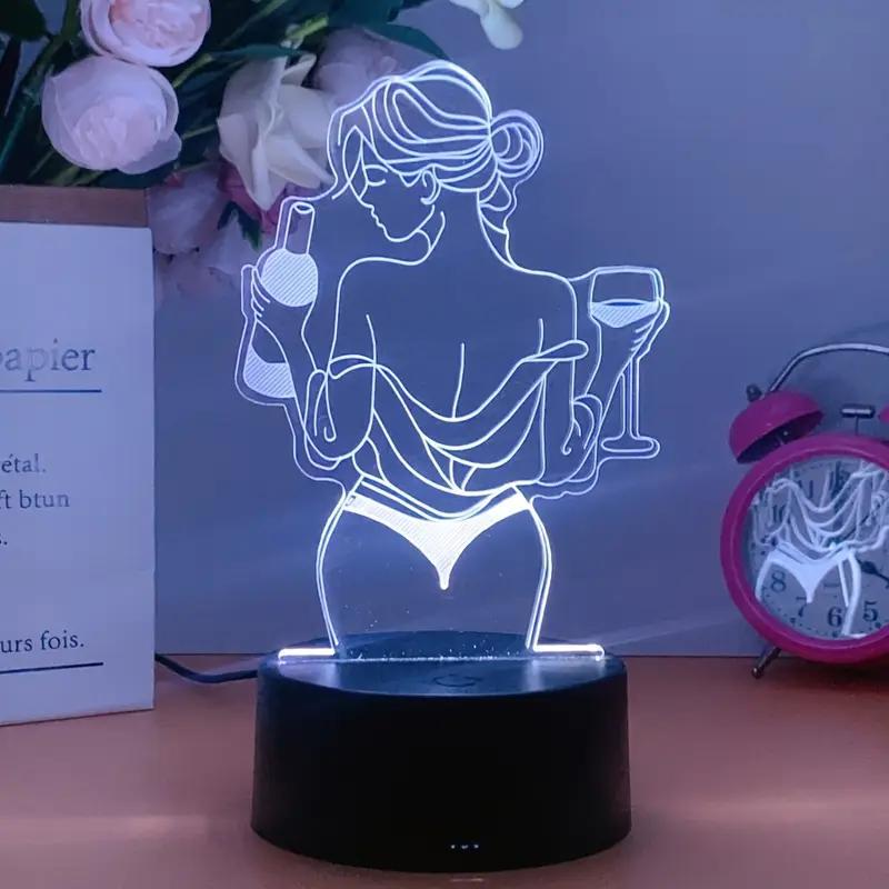 Ночник 3D светодиодный акриловый питание от USB или батареек 7 цветов свечения с сенсорным управлением 11 режимов 19,5x11 см (D-0152) Ночник 3D светодиодный акриловый питание от USB или батареек 7 цветов свечения с сенсорным управлением 11 режимов 19,5x11 см (D-0152)