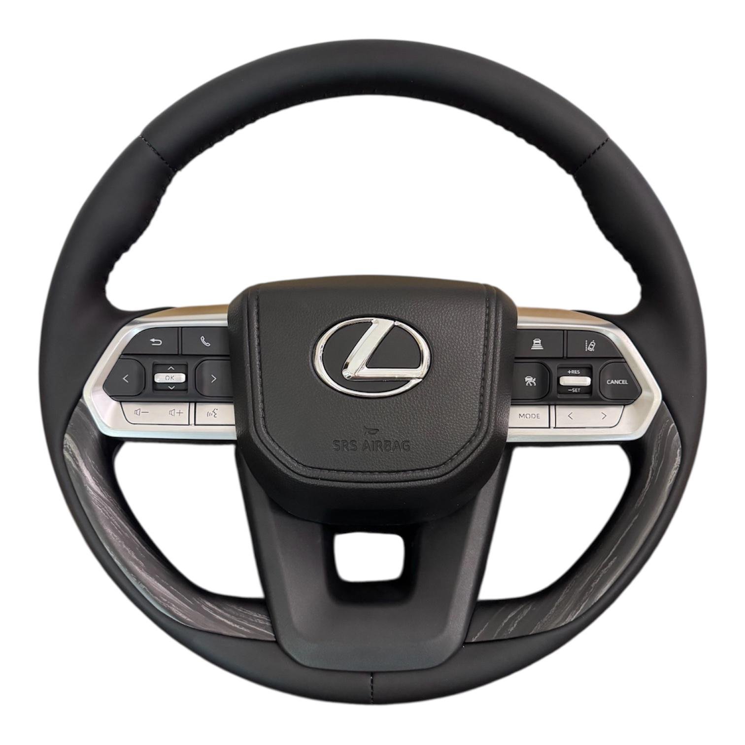 Руль для Lexus LX570/GX460 в сборе деревянные вставки логотип хром (30445759)