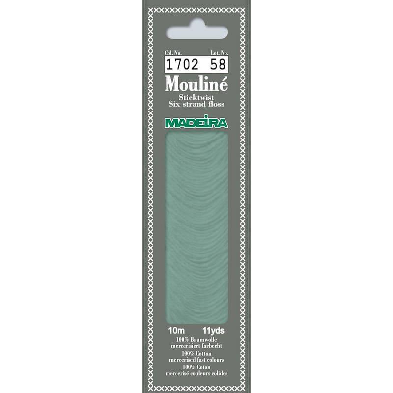 Нитки мулине Madeira 1702 Mouline Зелено-голубой
