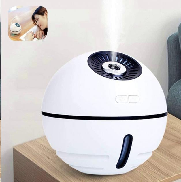 Индивидуальный увлажнитель воздуха для рабочего места салона авто и малых помещений вентилятор ночник (474060433) Белый
