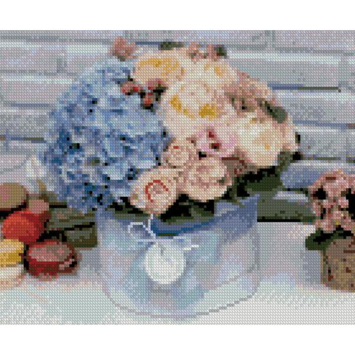 Алмазная мозаика Strateg Стильный букетик 30х40 см (Str-HX224)