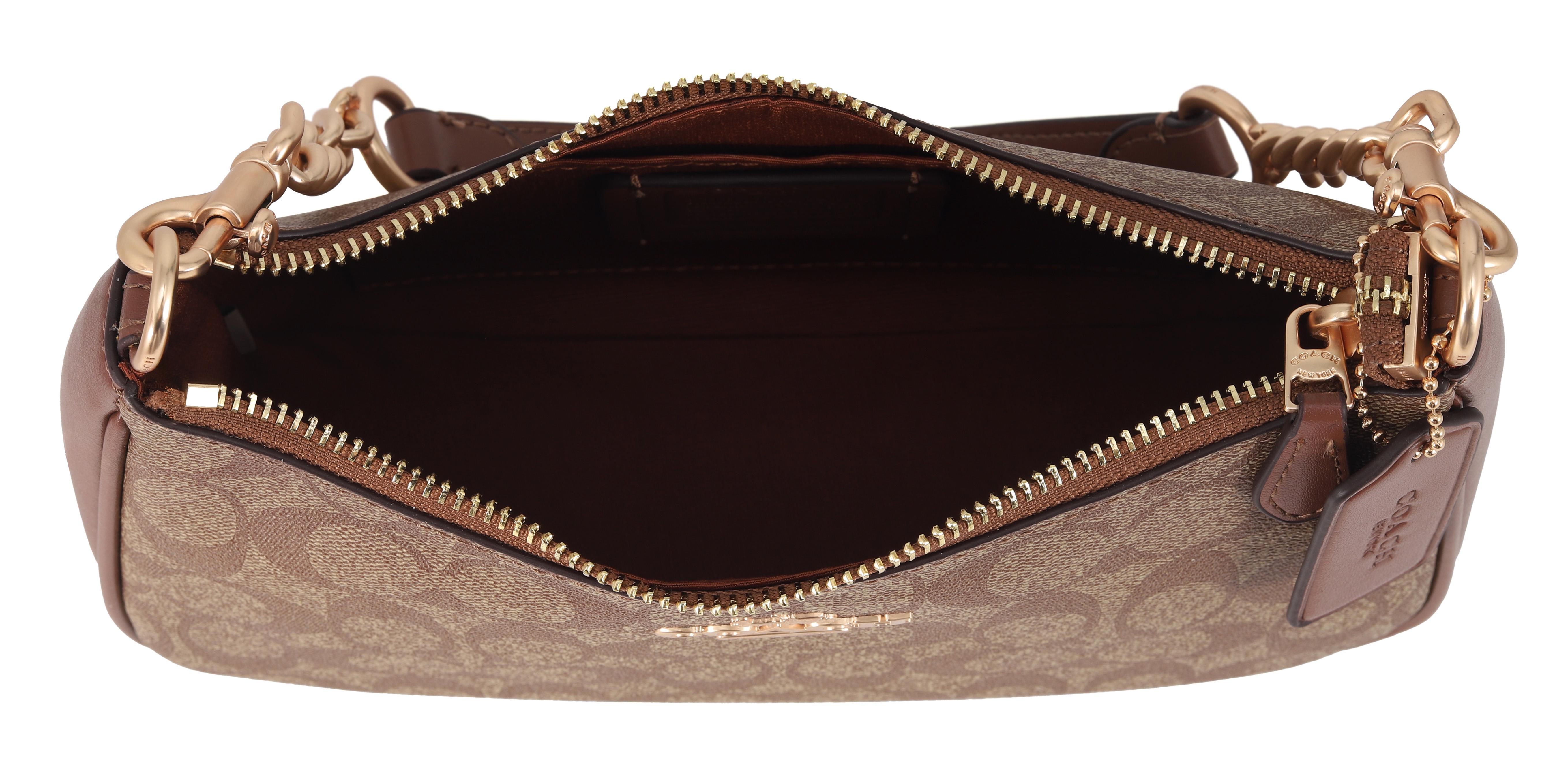 Сумка женская Coach Teri Shoulder Bag In Signature Canvas khaki/Brown - фото 4 Сумка женская Coach Teri Shoulder Bag In Signature Canvas khaki/Brown - фото 4