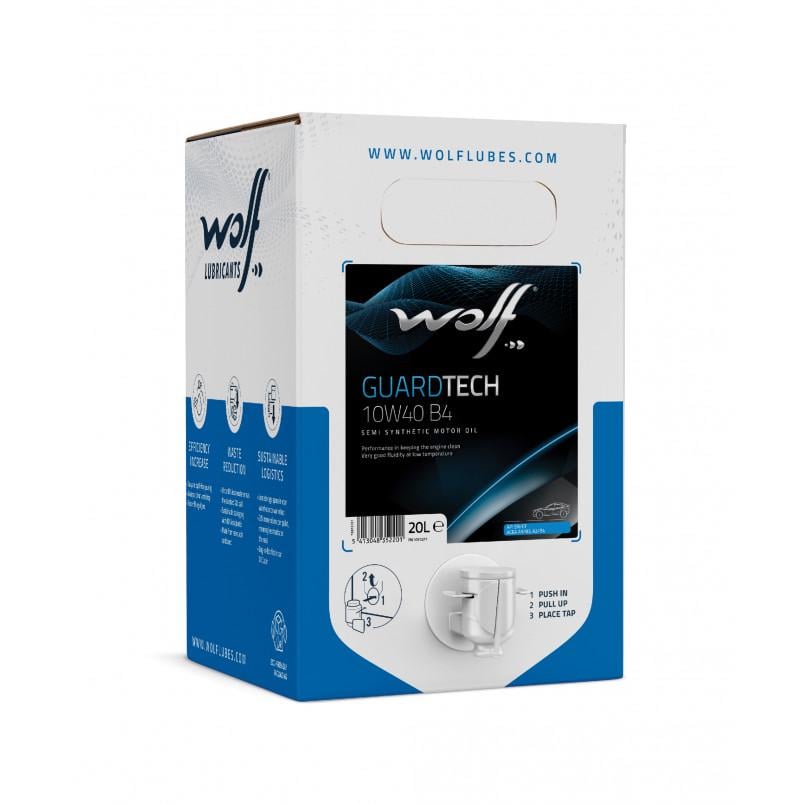 Моторна олива WOLF GUARDTECH 10W40 B4 BIB BAG-IN-BOX 20 л Моторна олива WOLF GUARDTECH 10W40 B4 BIB BAG-IN-BOX 20 л