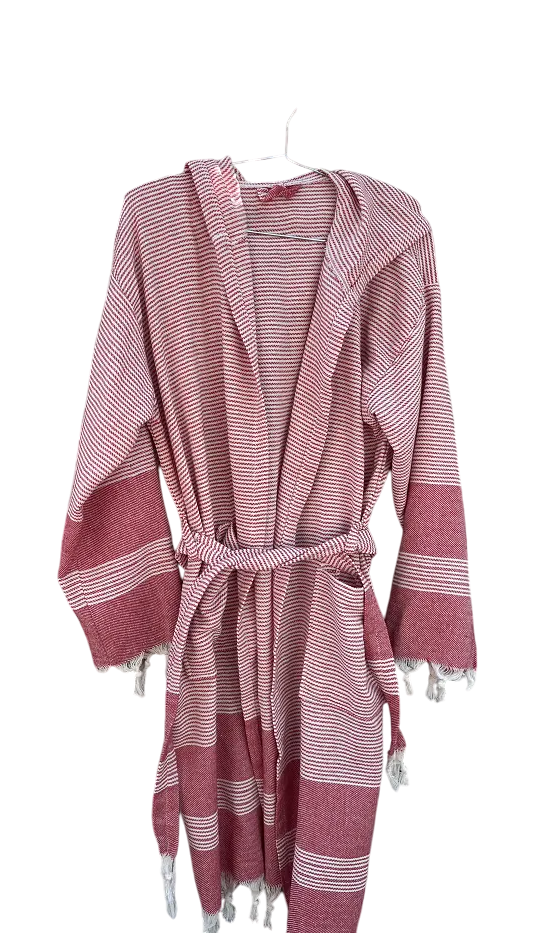 Халат жіночій бавовняний у смужку S-M Червоний (9951-halat) - фото 8 Халат жіночій бавовняний у смужку S-M Червоний (9951-halat) - фото 8