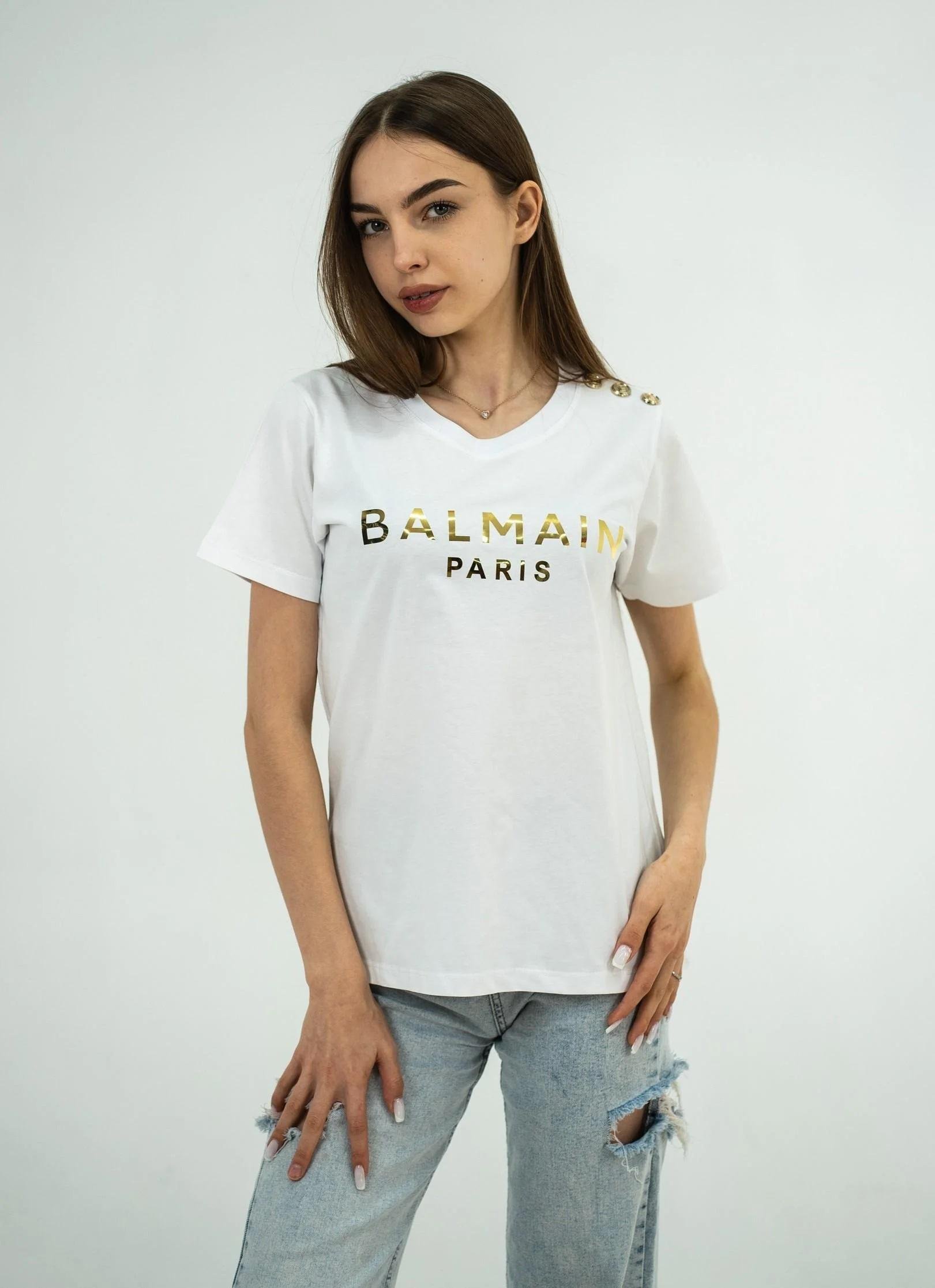 Футболка жіноча BALMAIN KB-22215 XXL White - фото 2