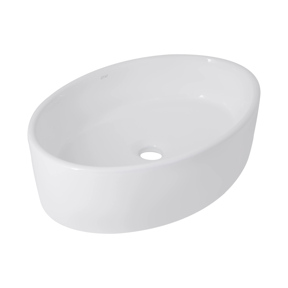 Раковина накладная Qtap Kolibri 500x360x140 мм овальная White (46781)