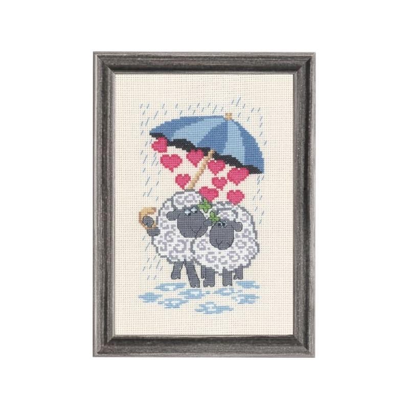 Набор для вышивания крестиком Permin 92-5348 Sheep love (23737) Набор для вышивания крестиком Permin 92-5348 Sheep love (23737)