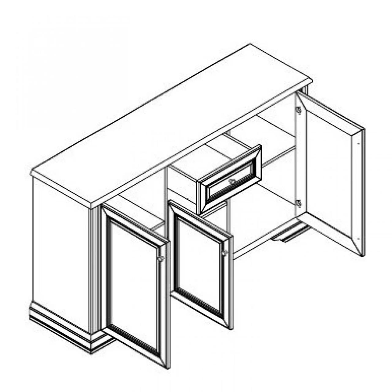 Комод в гостиную Гербор Уайт 3D1S телескопические Ясень снежный/Сосная серебряная (GRB-1118) - фото 3