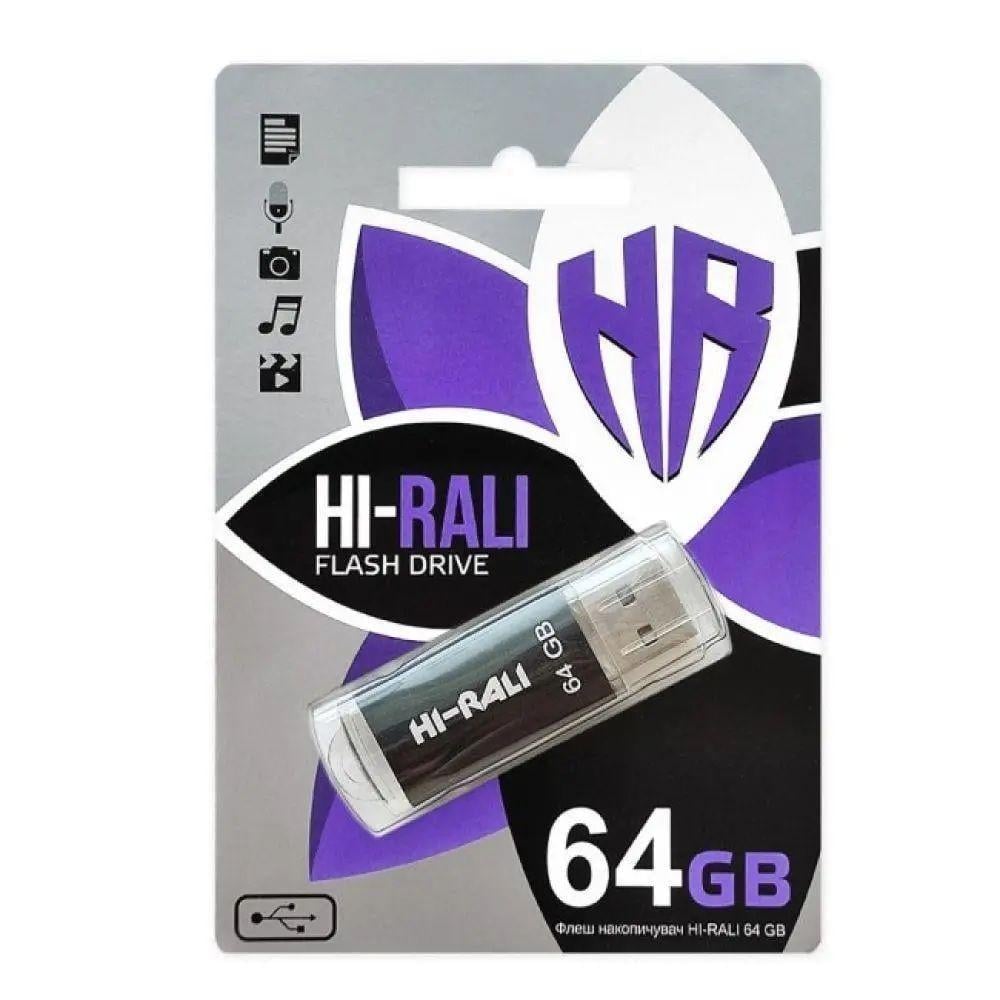 Флеш-пам'ять USB Hi-Rali Rocket 3.0 64 Гб Чорний (3001624294)