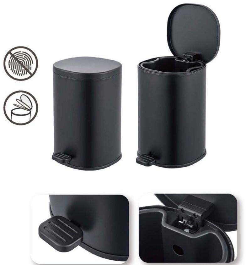 Мусорное ведро Zerix Prime-TC0105 с плавным закрытием овальное 5 л Черный (ZX5902) - фото 3 Мусорное ведро Zerix Prime-TC0105 с плавным закрытием овальное 5 л Черный (ZX5902) - фото 3