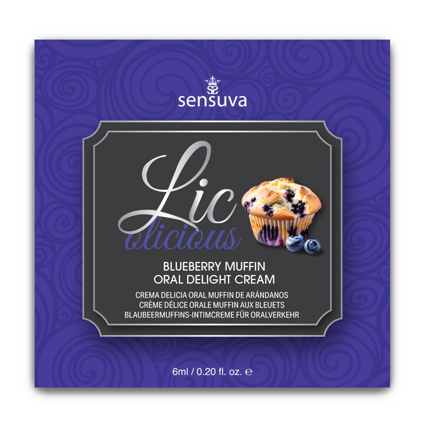 Пробник геля для минета Sensuva Lic-o-licious Blueberry Muffin маслянистый без сахара 6 мл (SX0662)