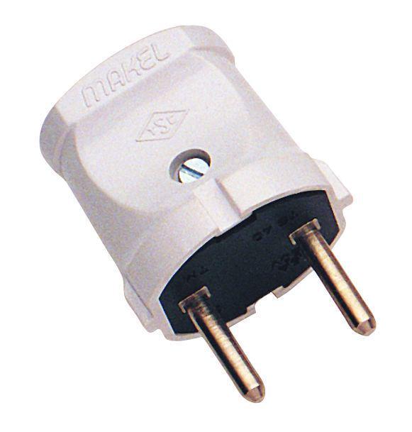 Вилка штепсельная Makel без с/к Белый (10001)