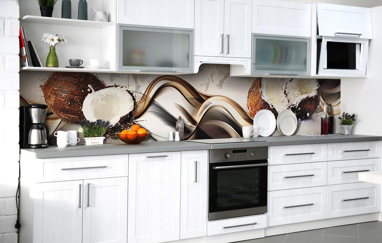 Кухонный фартук Кокосовое наслаждение виниловый самоклеющийся 60х250 см Абстракция Кухонный фартук Кокосовое наслаждение виниловый самоклеющийся 60х250 см Абстракция