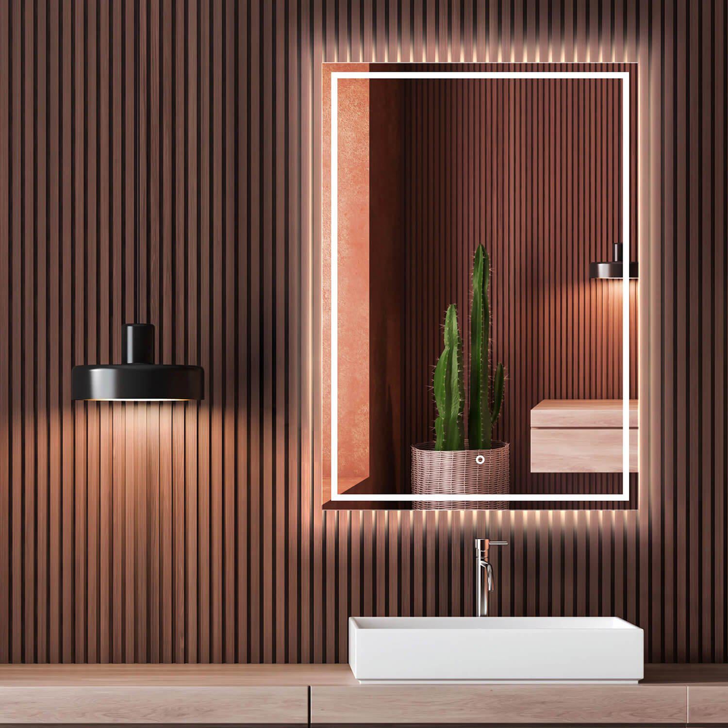 Зеркало Dim Dzerkal SAVONI с LED-подсветкой и сенсорным управлением 50х70 см (10198)