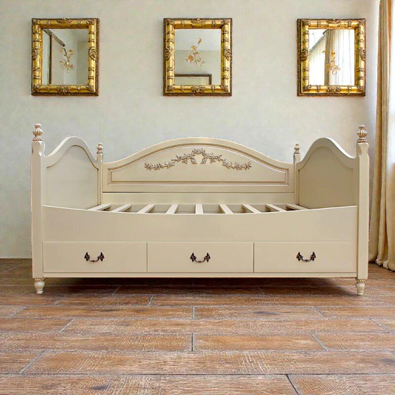 Ліжко дерев'яне Джулі прованс 6604-021 120х190 см Бежевий