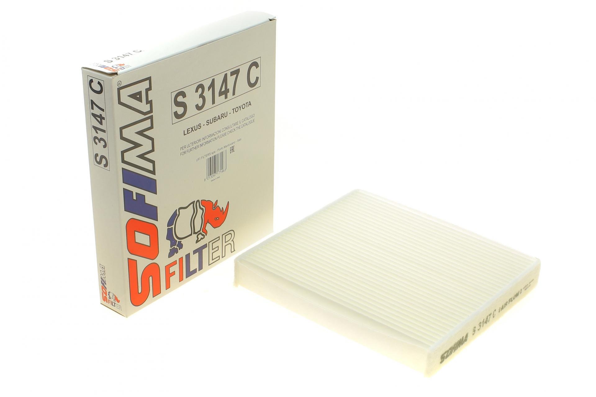 Фільтр салону SOFIMA для Subaru Legacy V/Outback/Toyota Auris/Avensis/Corolla/Camry/Prius/Lexus IS/LS/LX 09- (S 3147 C)