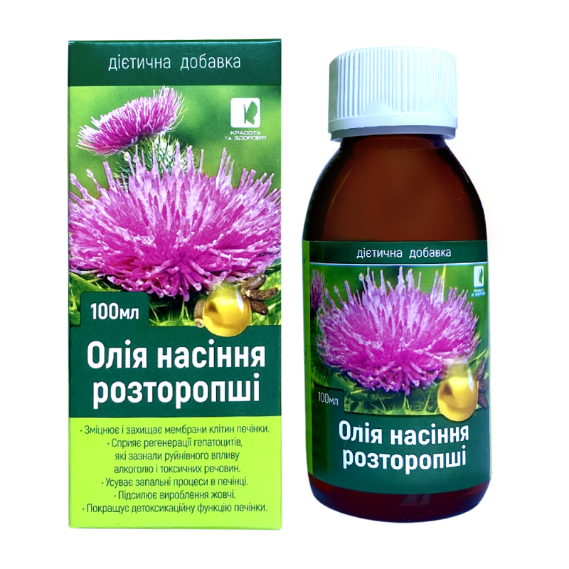 Натуральна добавка Красота та Здоров'я Олія насіння розторопші 100 мл (11887)
