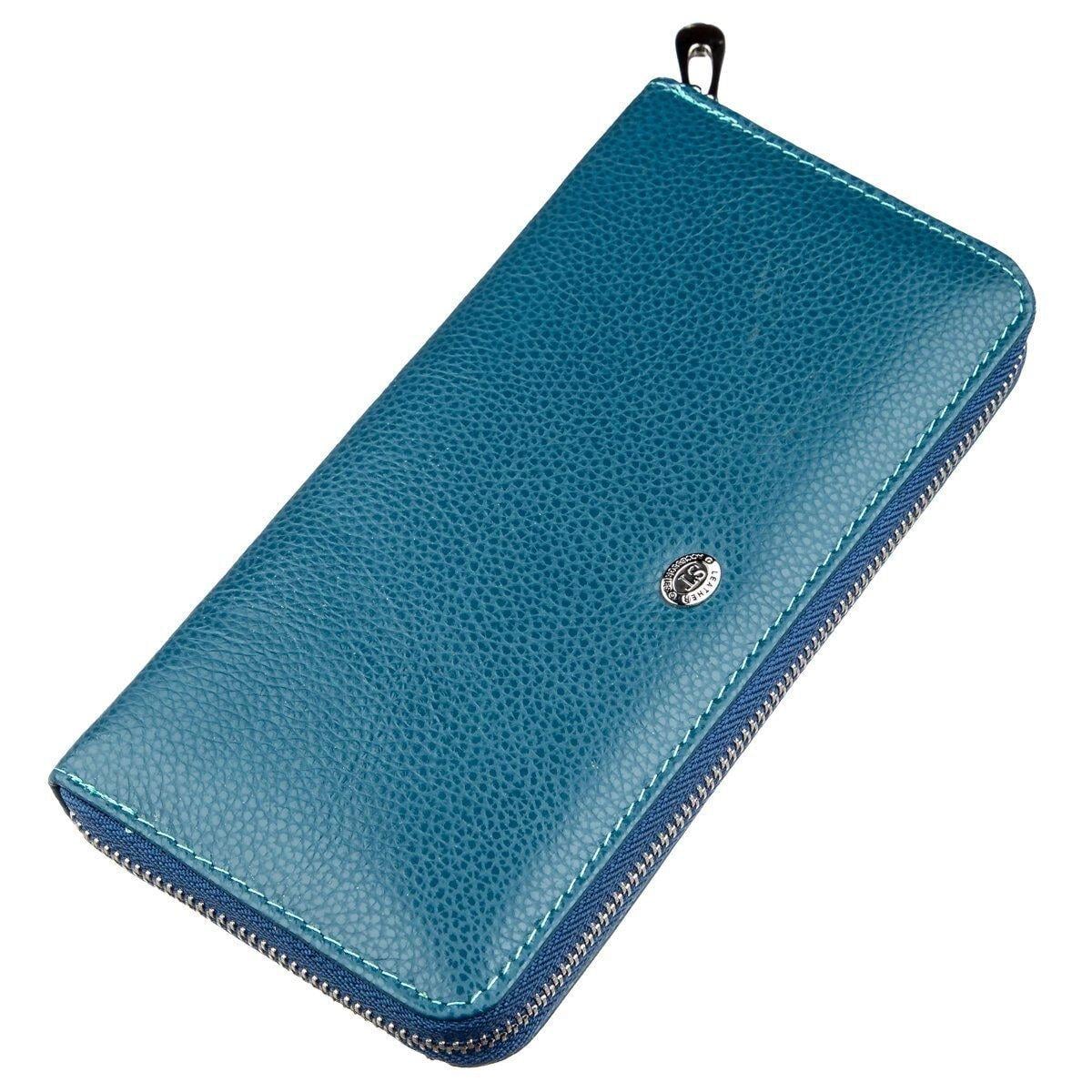 Клатч-визитница женская ST Leather 18861 из натуральной кожи Голубой (168-136-18861)