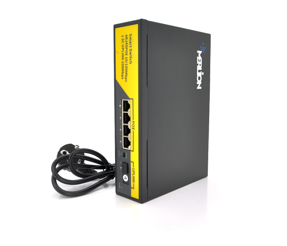 Коммутатор Merlion 4 порта POE/1 порт Uplink 1000 Mbps Black (BT-D6104FE)