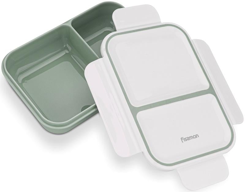 Ланч-бокс Fissman Milly на 2 секції пластик 800 мл 20х14х5 см Зелений (FN-6750)