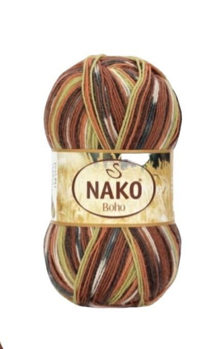 Пряжа носочная Nako Boho Desen цвет 82441 (2098322070)