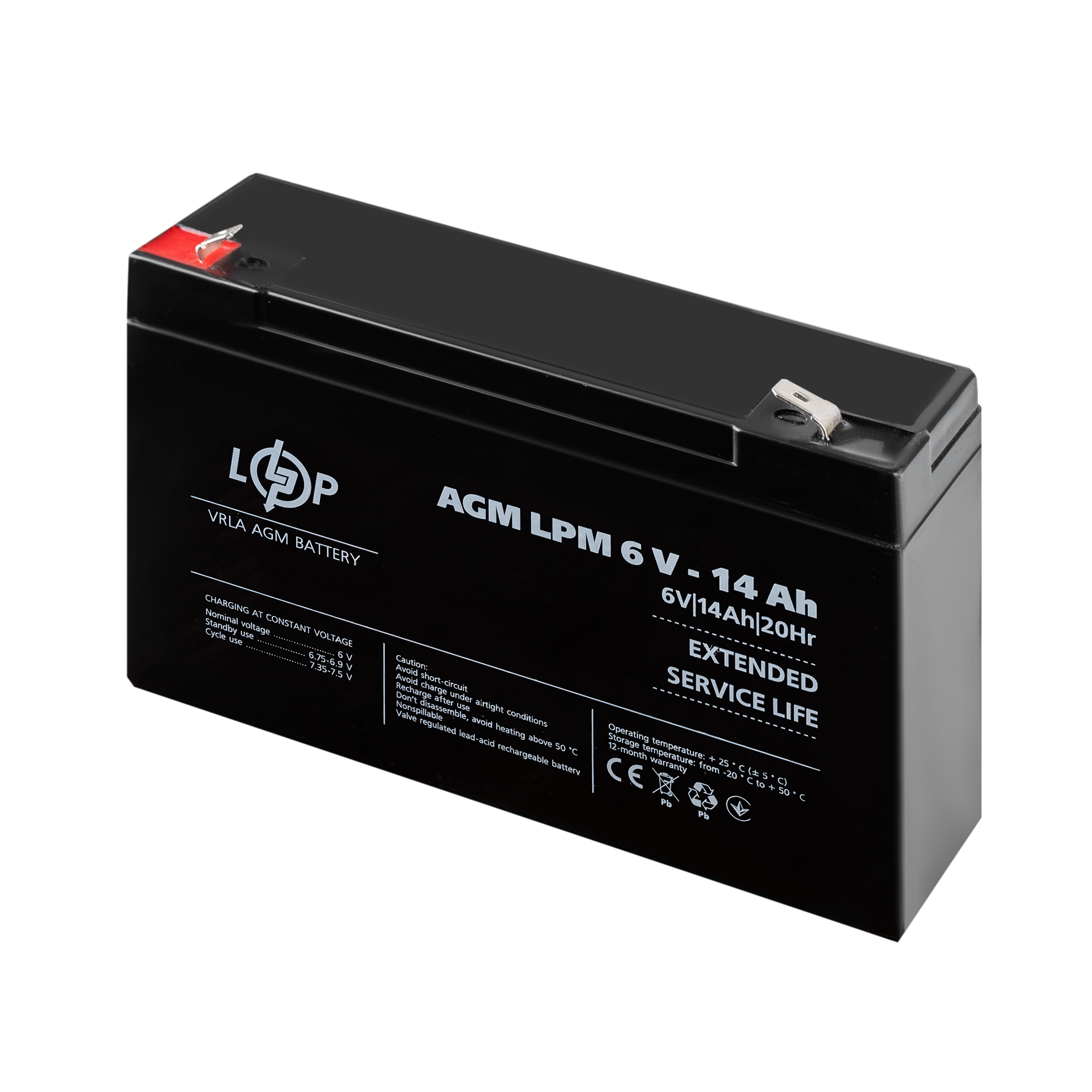 Аккумулятор AGM LPM 6V 14 Ah - фото 3