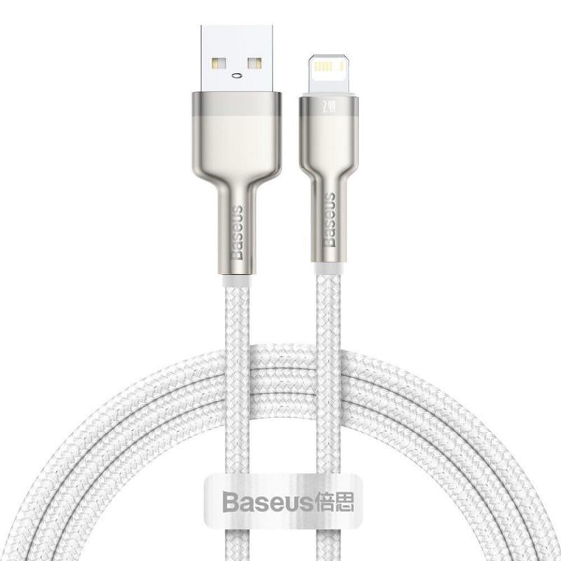 Дата-кабель BASEUS Cafule Series Metal USB to Lightning 2,4A 1 м White (CALJK-A0)