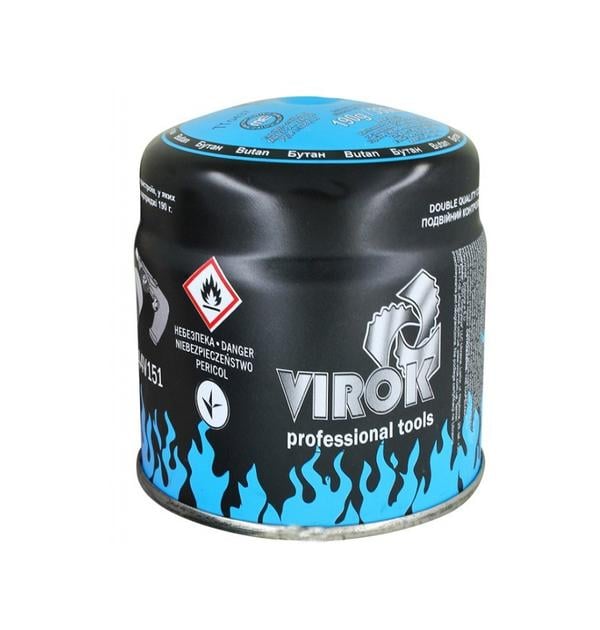 Газовий балон одноразового використання Virok 44V151 190 г 330 мл з пробивним клапаном тип 200 BUTAN (E417)