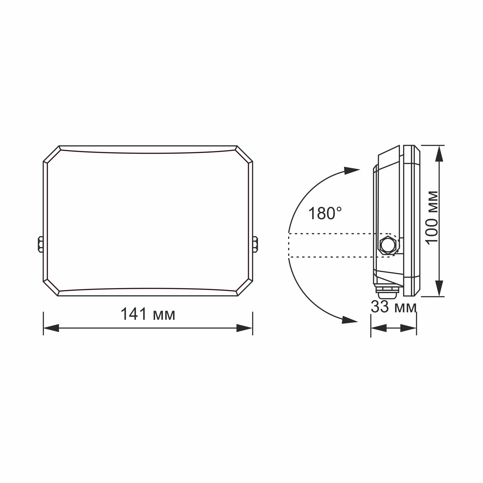 Прожектор LED Videx F3 30W 5000K 220V VLE-F3-0305B Black (27714) - фото 6