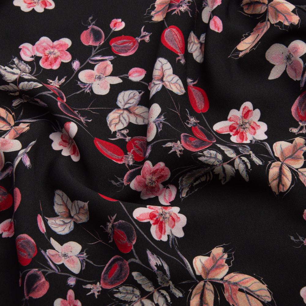 Тканина для одягу плательна Super soft 65 гр/м2 Шипшина чорна (25301)