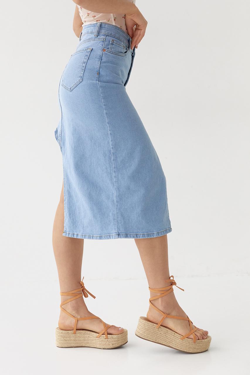 Юбка с асимметрией р. 40 Голубой (10431309) - фото 2 Юбка с асимметрией р. 40 Голубой (10431309) - фото 2