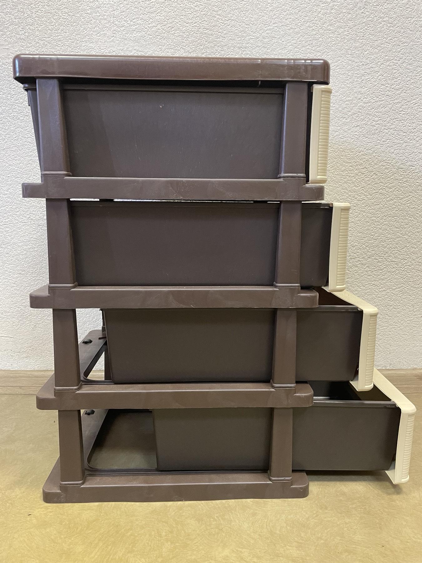 Комод пластиковый 4 ящика 43х34х64 см Бежево-коричневый (29439015) - фото 7 Комод пластиковый 4 ящика 43х34х64 см Бежево-коричневый (29439015) - фото 7