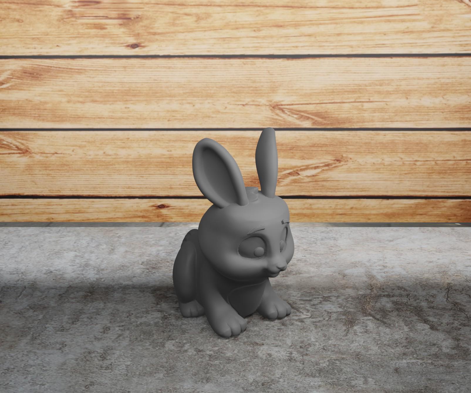 Фигурка cимвол 2023 года Маленькая крольчиха 5,5x9x10 см Серый (12070040203)