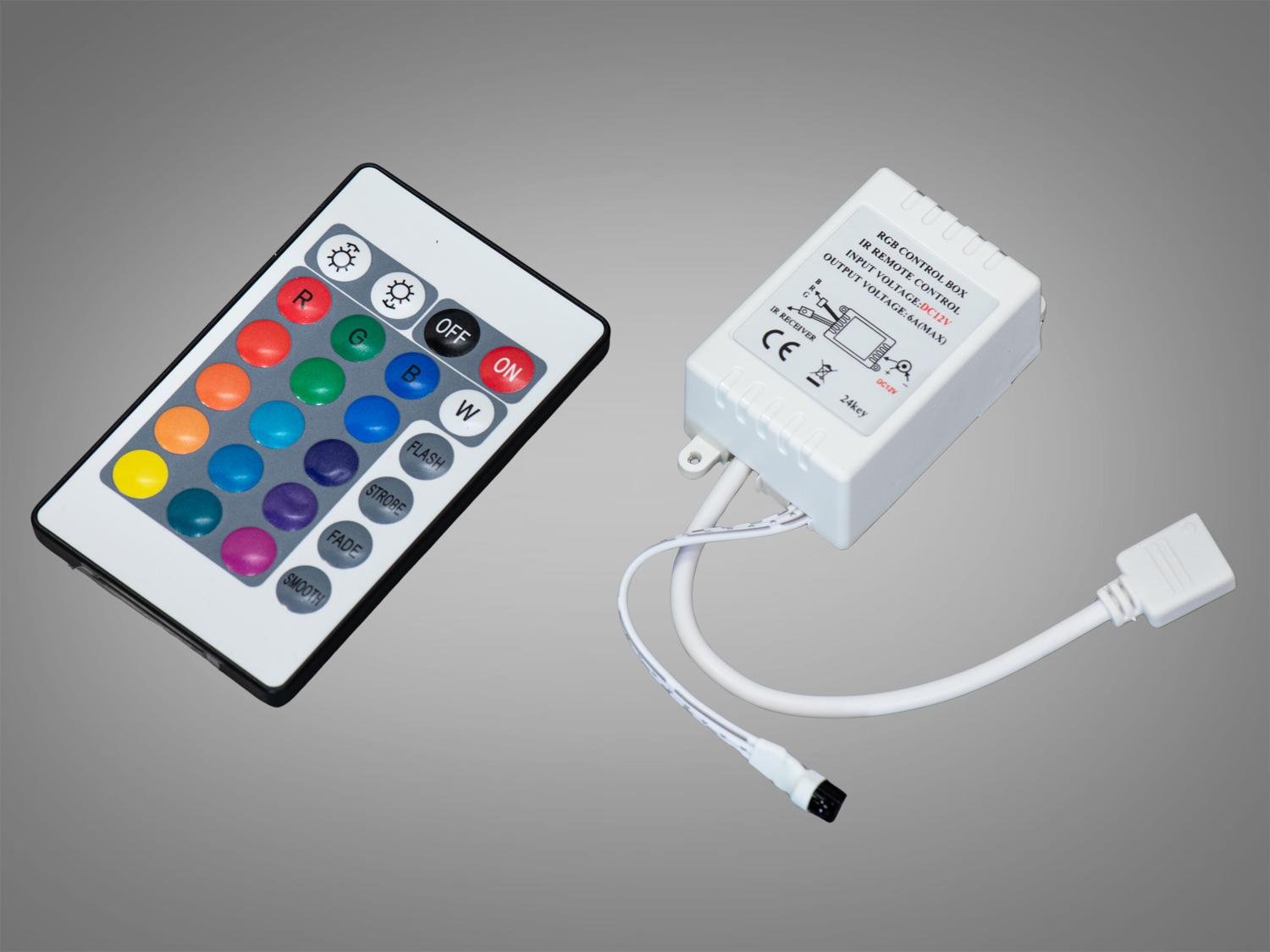 Контроллер с дистанционным управлением для RGB ленты (PC-K8-RGB-24KEY-IR)